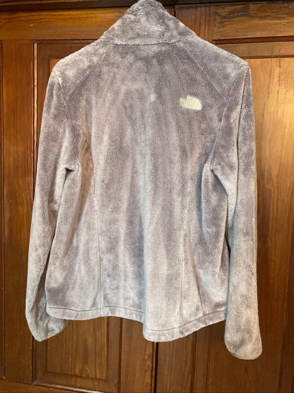 The North Face Women's Gray Plush Full Zip Teddy Fleece Jacket - Image 6