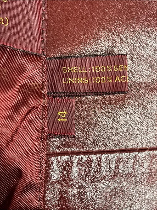 Etienne Aigner Vintage Oxblood Leather Blazer Style Jacket 80s Sz 14 - Image 15