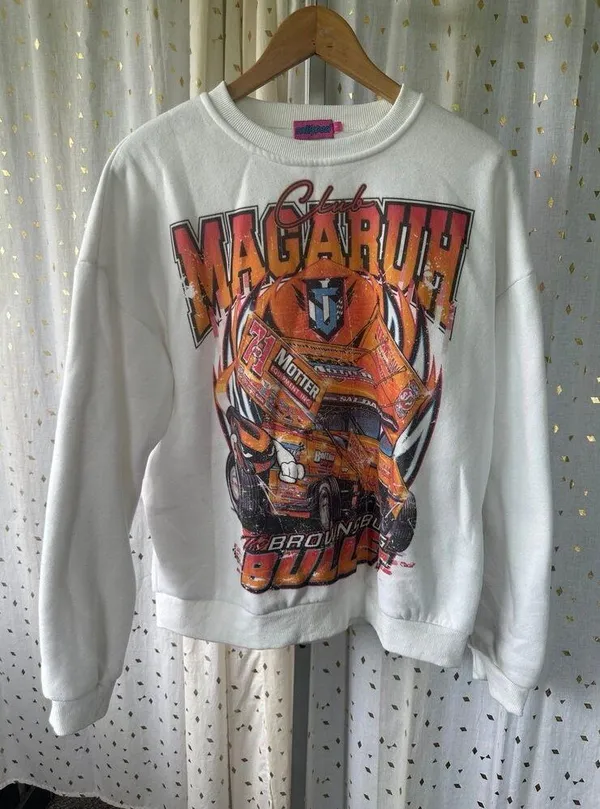 Edikted Streetstyle Fierce Oversize Loose Fit Graphic Groovy Car Sweatshirt S - Image 2