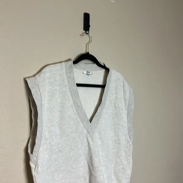 AGOLDE Shaw V-Neck Vest‎ Oversized In Oatmeal Size XS - Image 4