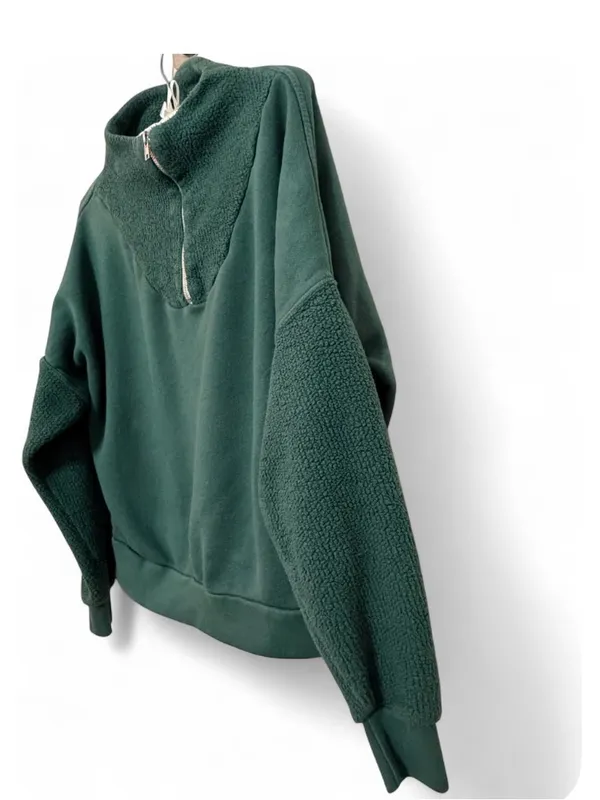 PerfectWhiteTee Women’s The Tyra 1/4 Zip Pullover Cotton Sweater Size Small - Image 9