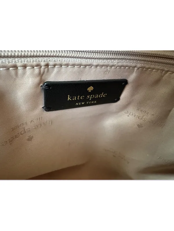 Kate Spade Tan and Black Large Zip Tote - Image 5