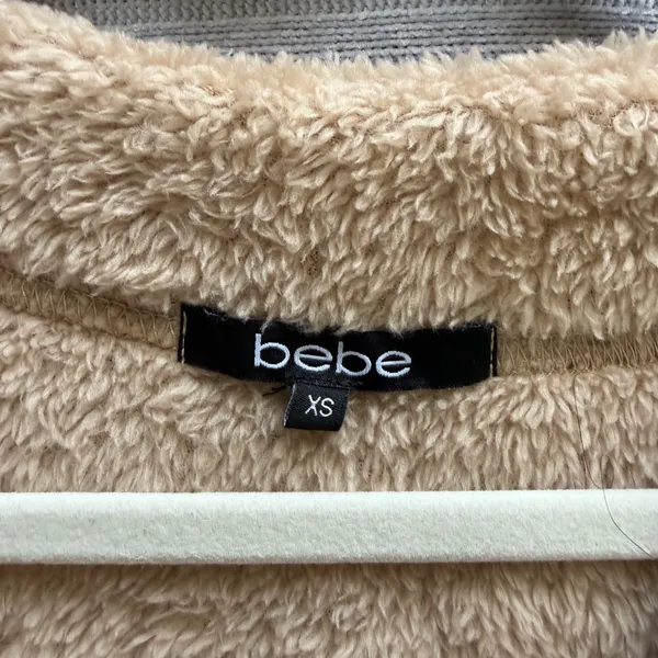 Bebe Beige Fuzzy womens Blazer Size XS‎ - Image 2