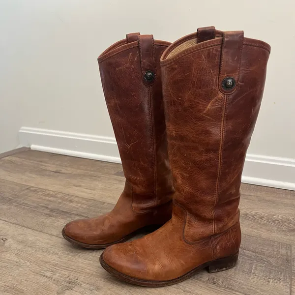 Frye Melissa Button Leather Rising Boots - Image 3