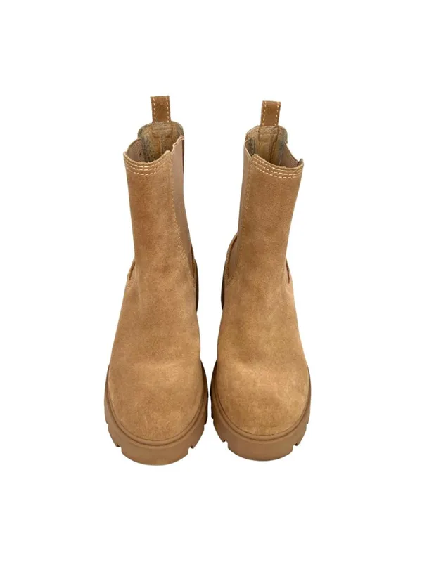 Steve Madden Haylan Suede Chelsea Boots Chunky Lug Sole Beige Tan Size 8 - Image 3