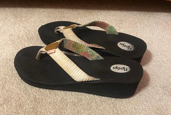 Black Flip Flops Size 8.5 - Image 3