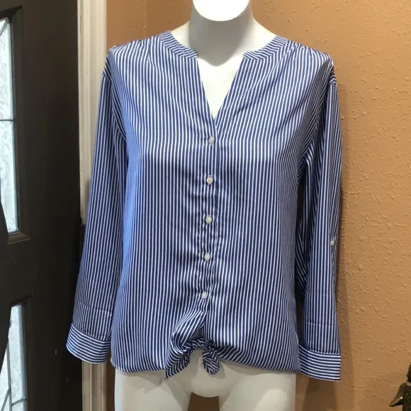 Ann Taylor striped button up blouse - Image 2
