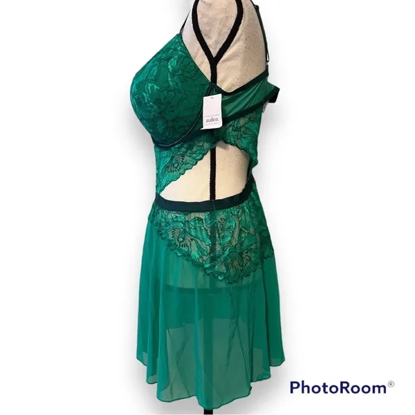 AUDEN XL intimate sleepwear lingerie green underwire padded adjustable straps - Image 5