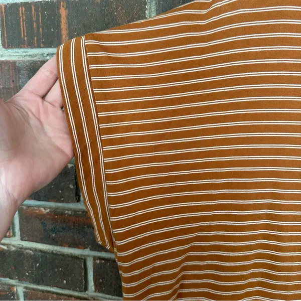 Burnt Orange & White Striped Old Navy Tee - Image 3