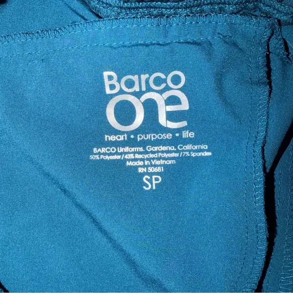 Barco One Women’s Scrub Pants Small Petite Blue Jogger Workwear - Image 6