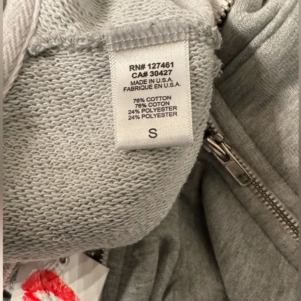 Wildfox Bridesmaid Women’s Grey Zip Up Hoodie Size Medium - Image 11