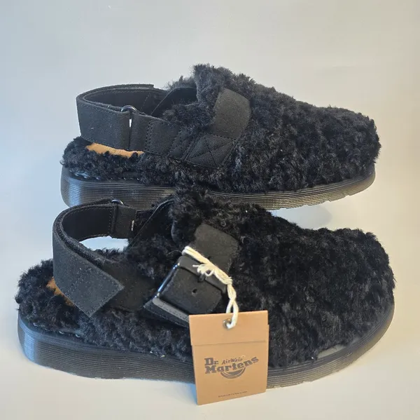 Dr. Martens Jorge II Black Borg Mules new fur shearling clogs - Image 5