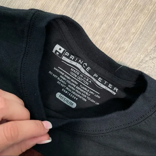 NWOT Prince Peter Black Tshirt Size medium - Image 5