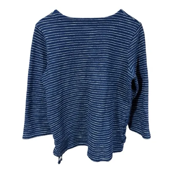 Madewell Striped Side-Lace Deep Navy and White Long sleeve Top - Image 9
