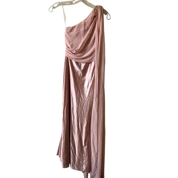 Oh Polly Giada Scarf-Detail Midmaxi Dress Blush Pink Size 4 New - Image 7