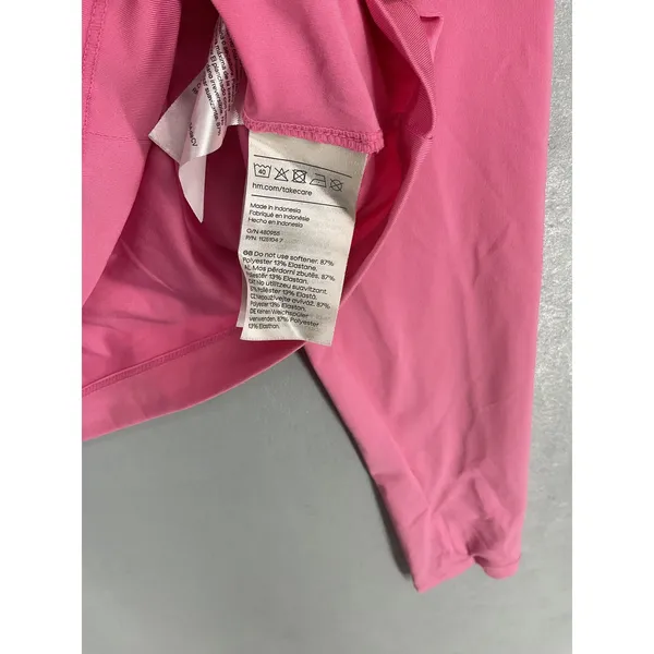 H&M Move Womens Cropped Quarter Zip Athletic Top Pink Thumbhole Size L - Image 5