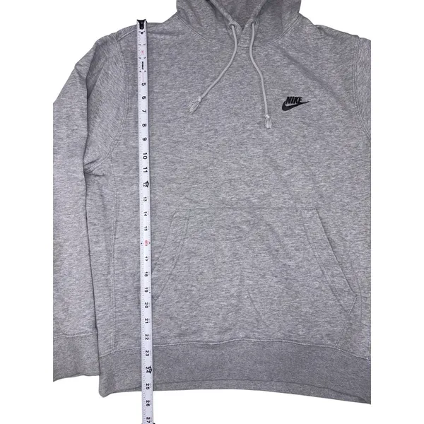 Nike Sportswear Women's Small Grey Pullover Hoodie Embroidered Logo Fleece - Image 5