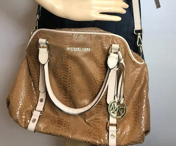 Michael Kors Snake Print Leather CrossBody Bag - Image 6