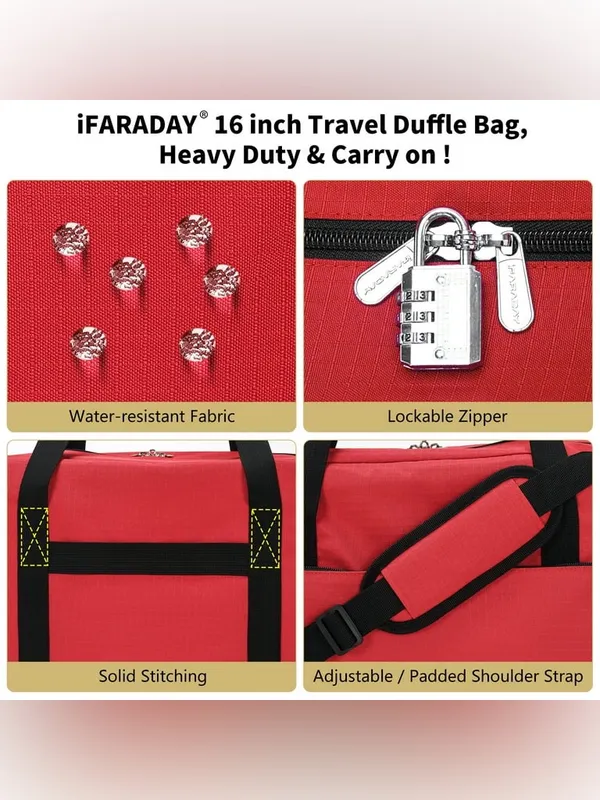 Red Travel Weekend Bag / Personal or Carry-On Bag - Image 6