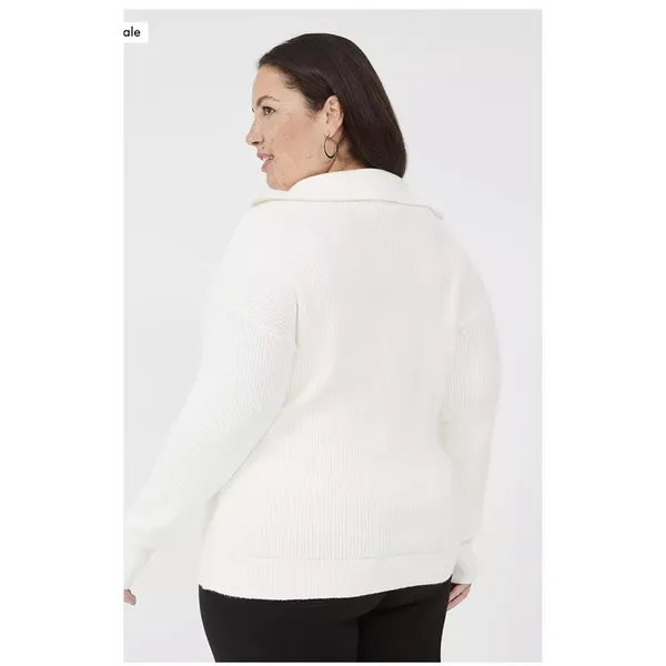 Lane Bryant Half-Zip Mock-Neck Ribbed Sweater NEW Size 14/16 Ivory pullover - Image 2