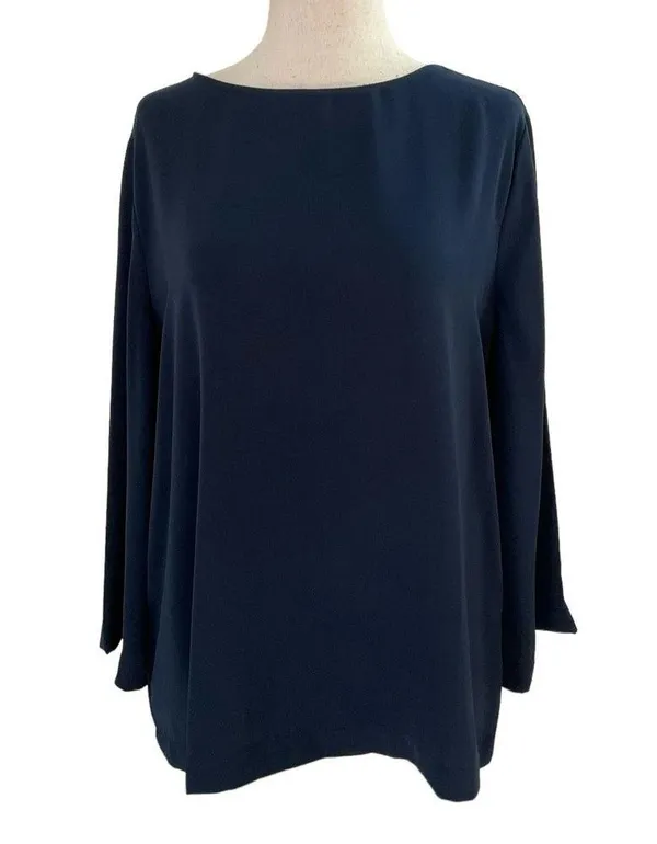 Ann Taylor Blue Long Sleeve Blouse Size M | 39-57 - Image 2