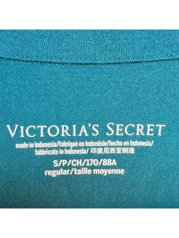 Victoria's Secret Teal Modal Button Front Pajama Sleep Top Shirt Size S - Image 3