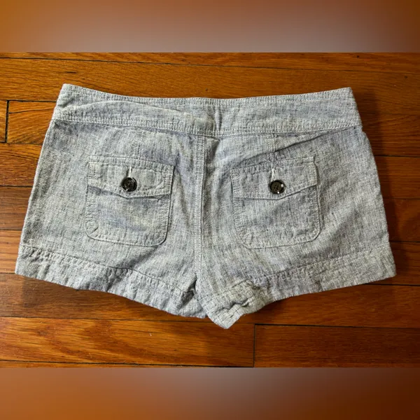 Express Linen Shorts with Button Detail - Image 2