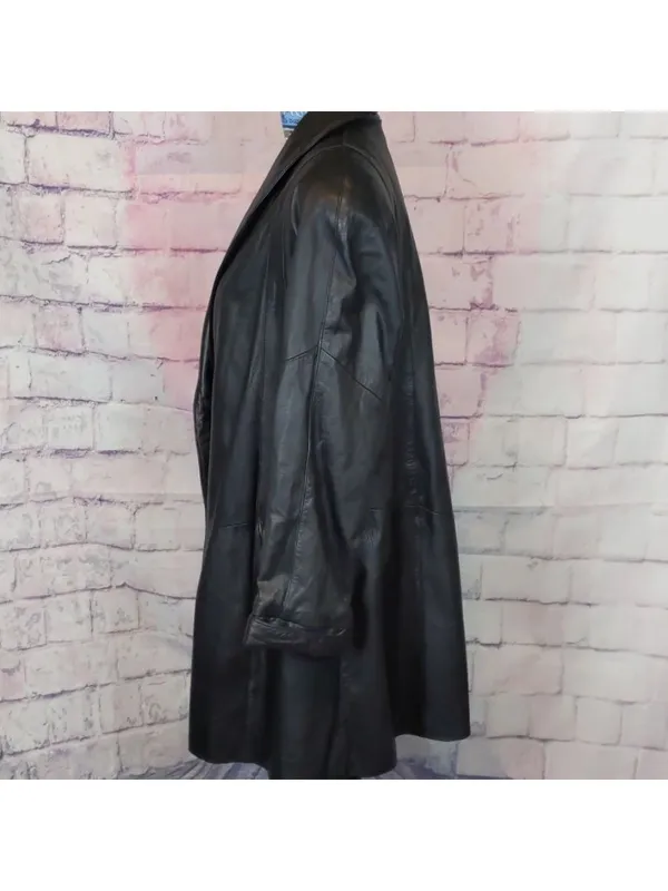 WILSON'S leather black vintage jacket size small - Image 3