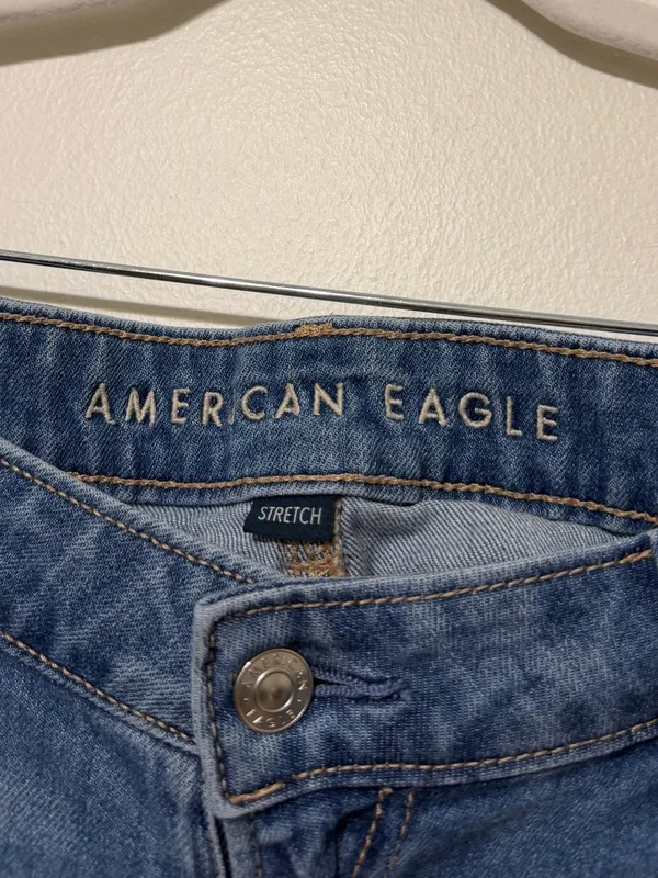 American Eagle Super High Rise Baggy Wide Leg Jeans Size 14 - Image 3