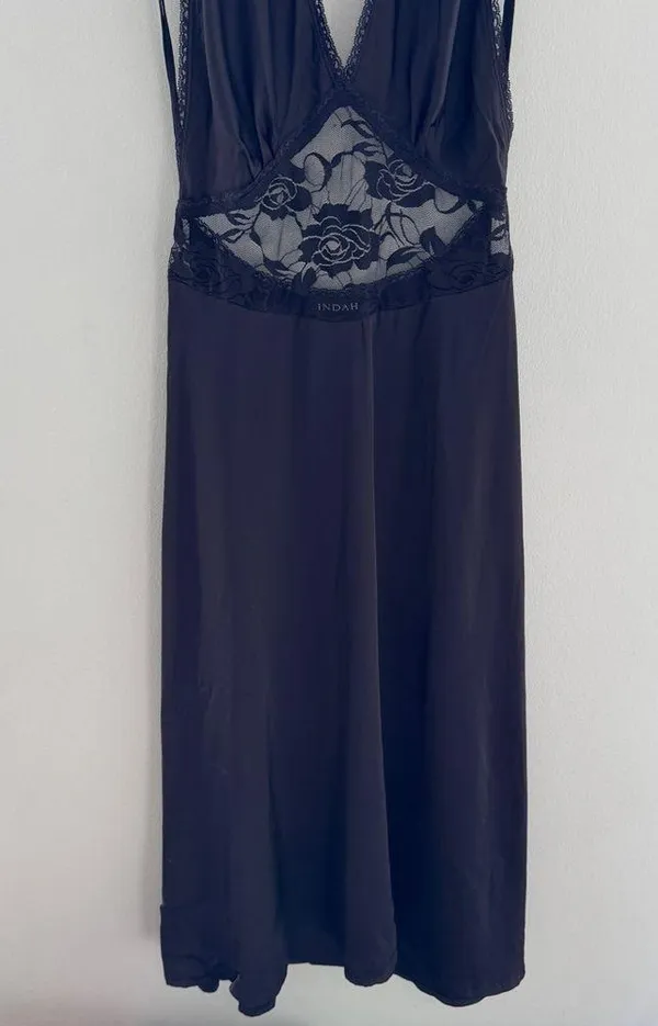 INDAH Viscose Spandex Halter Maxi Dress Lace Cutout Detail - Image 5