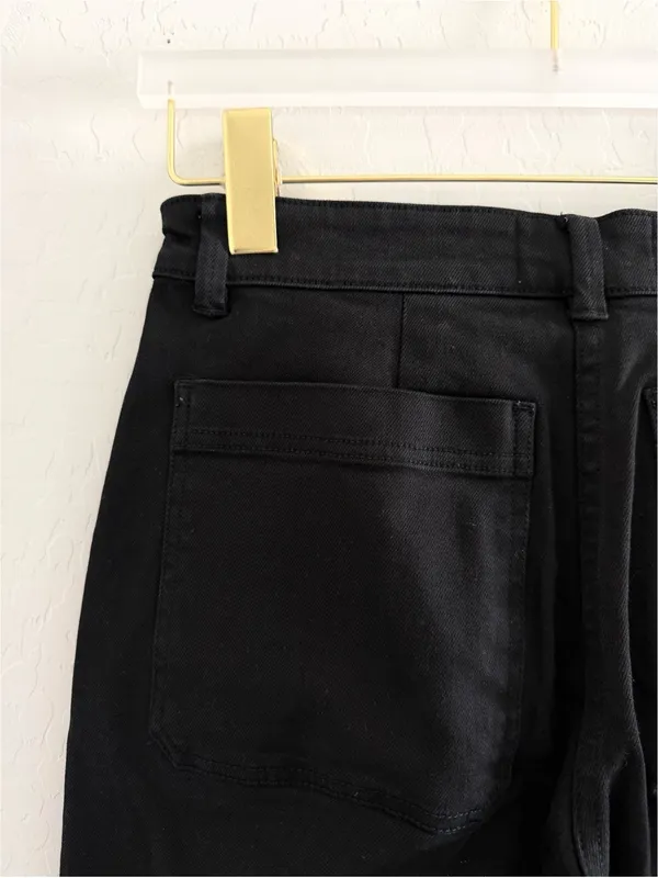 Everlane Wide Leg Cropped Black Jean Pants Size 2 - Image 8