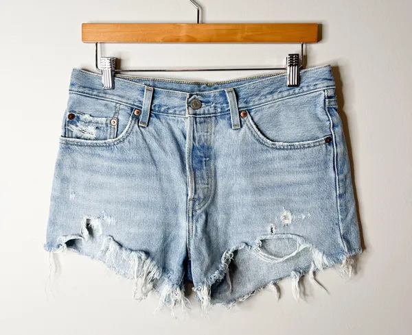 Premium 501 Distressed Ripped Shorts - Image 2