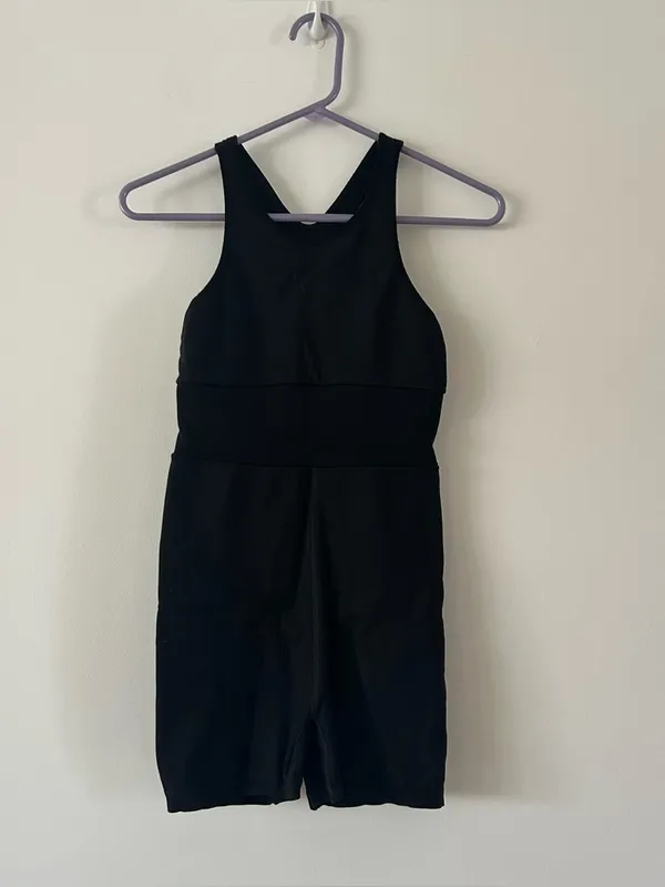 Free People Every Single Time Romper Runsie Black Keyhole M/L‎ Activewear - Image 4