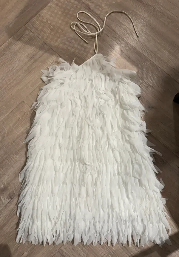 Aidan Mattox White Fringe Mini Dress - Image 2
