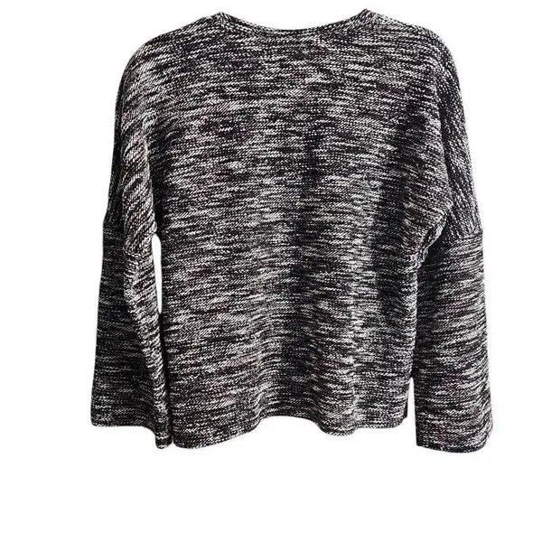 Madewell Black and White Sweater, Size Small, Buttons down one shoulder. - Image 2