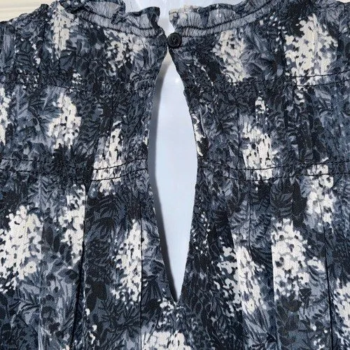 🆕 JOIE Limited Edition‎ Blue Baltic Print Smocked High Neck Dress NWOT Size L - Image 6
