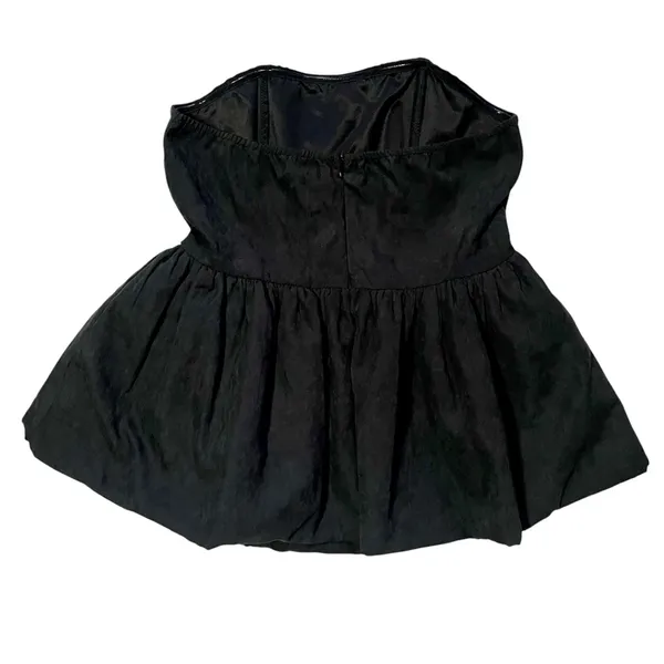 Cider Black Strapless Peplum Top Sleeveless Smocked Back NWT Size S - Image 4
