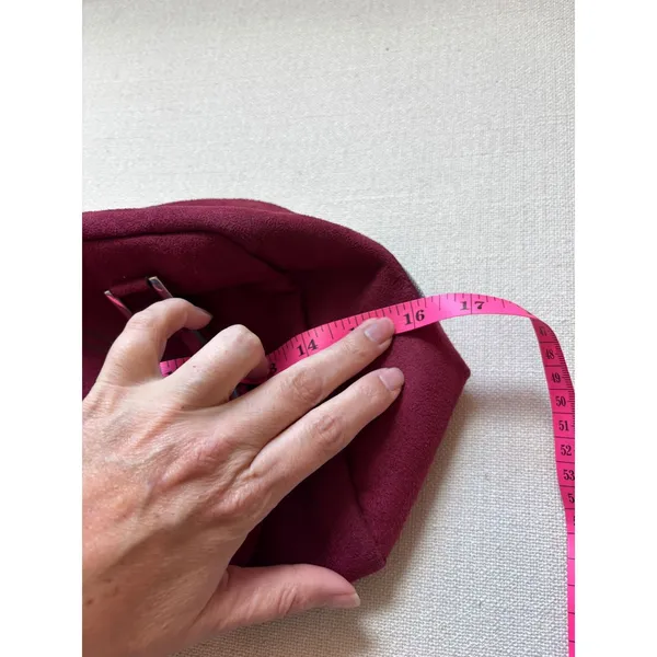 Victoria's Secret SEXY Logo Bag Burgundy Faux‎ Suede Y2K Satchel Retro Coquette - Image 5