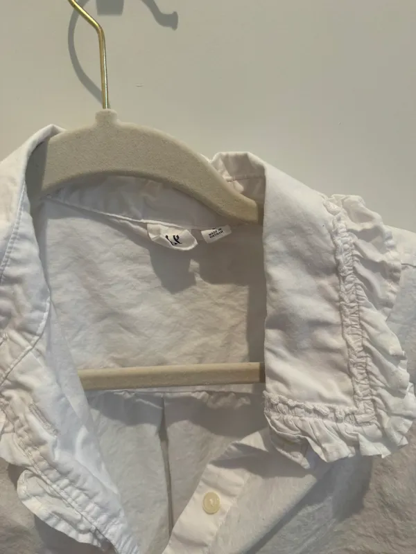 White Ruffle Button Down Top - Image 2