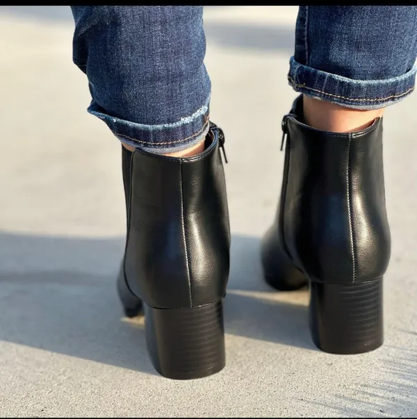 Libby Story Black Chunky Wooden Ankle Bootie - Image 3