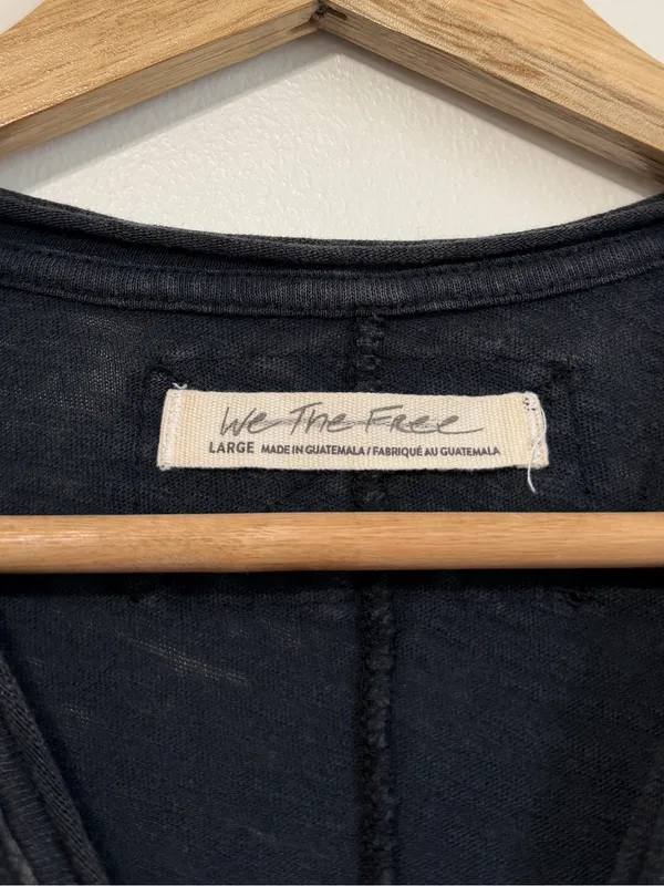 Free People We The Free Be My Baby Tee Size Large 100% Cotton Raw Hem - Image 4