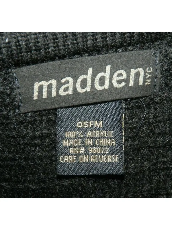 Madden NYC Black Poncho Style Sweater Oversized One Size Lagenlook Grunge Casual - Image 10