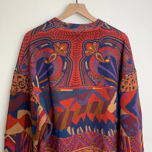 Farm Rio Women’s Mixed Prints Sweatshirt Pullover Womens XS Altered - Image 4