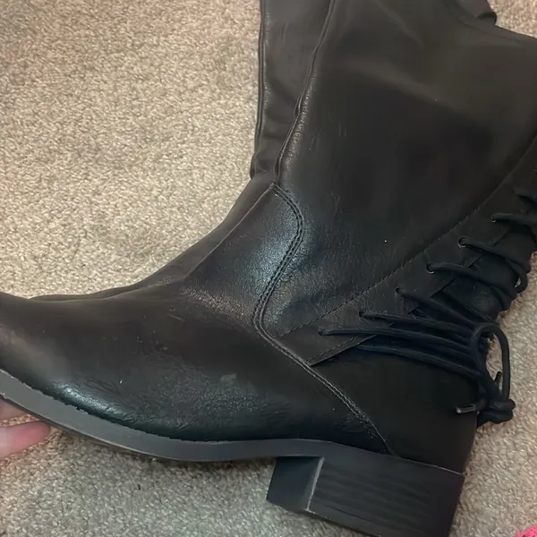 Steve Madden lace up boots black vegan leather 10 - Image 4
