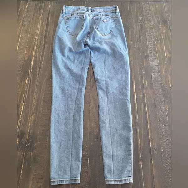 Guess Beyla Fit Curvy Mid Rise Blue Skinny Jeans Size US 25 - Image 3