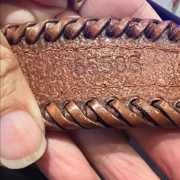 Vintage 1991 Brighton beaded western brown leather belt Aztec diamond pattern 30 - Image 13