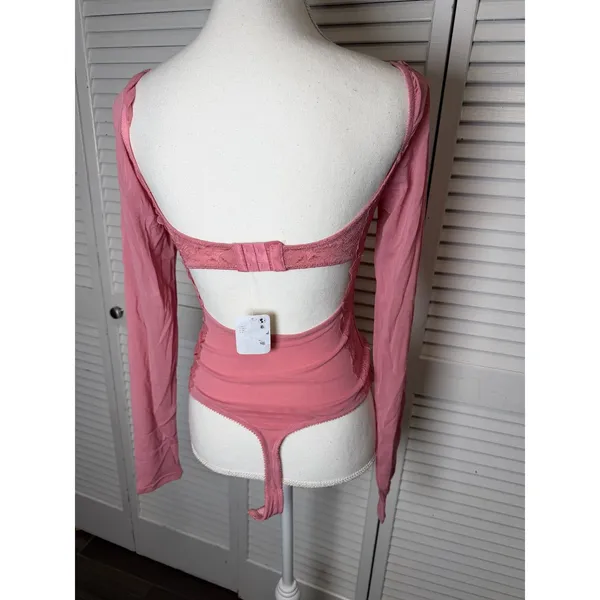 Free People -Suddenly fine bodysuit in Glowing Mauve Size Small NWT - Image 11