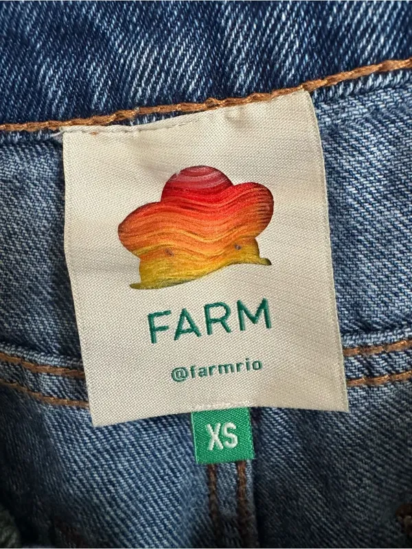 Farm Rio Pineapple Embroidered Denim Shorts XS - Image 4
