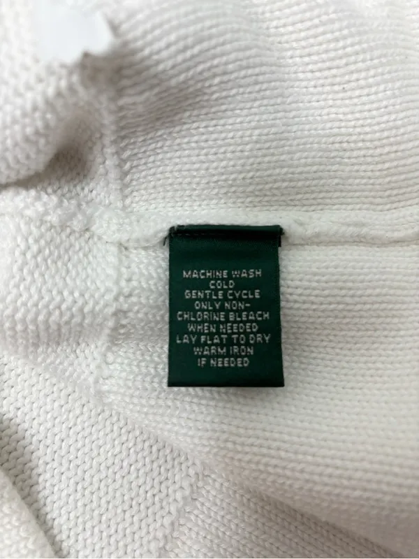 Ralph Lauren white Cotton‎ Zip-Front Knit Sweater Jacket / Gold zipper Size L - Image 8