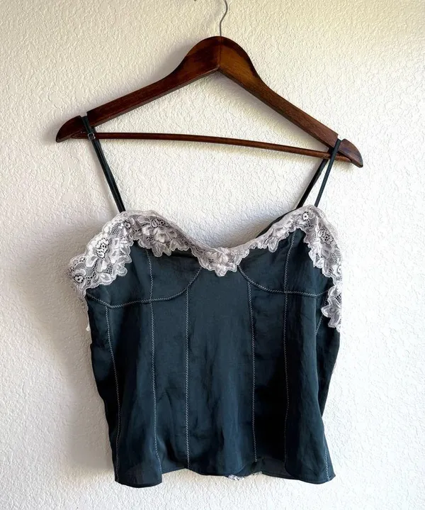 NEW Free People Intimately Womens Camisole Neon Nights Cami Turquoise Size XL - Image 2